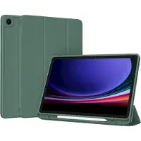 Accezz Smarte Klapphülle aus Silikon für das Samsung Galaxy Tab A9 Plus - Dunkelgrün