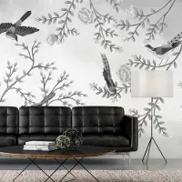Artgeist Fototapete – Vögel im Garten – dritte Variante