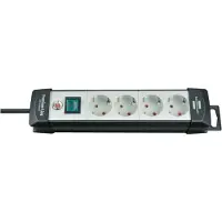Brennenstuhl Premium-Line Steckdosenleiste 4-fach schwarz/lichtgrau 1,8m H05VV-F 3G1,5, 1951540100