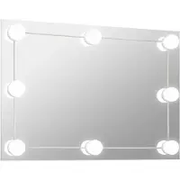 vidaXL Wandspiegel mit LED-Beleuchtung Rechteckig Glas