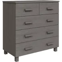 vidaXL Sideboard HAMAR Hellgrau 79x40x80 cm Massivholz Kiefer