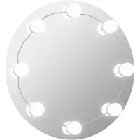 vidaXL Wandspiegel mit LED-Beleuchtung Rund Glas