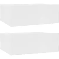 vidaXL - Nachttische - schwimmend - 2 - st - 40x30x15 - cm - Spanplatte - weiß