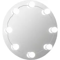 vidaXL Wandspiegel mit LED-Beleuchtung Rund Glas