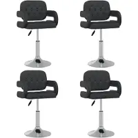 vidaXL Esszimmerstühle 4 Stk. Drehbar Schwarz Kunstleder