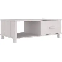 vidaXL Couchtisch HAMAR Weiß 100x55x35 cm Massivholz Kiefer