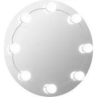 vidaXL Wandspiegel mit LED-Beleuchtung Rund Glas