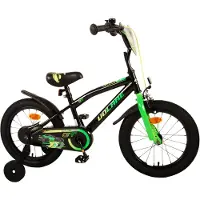 Volare Kinderfahrräder Jungen Super GT 16 Zoll 25,5 cm Jungen Rücktrittbremse Schwarz/Grün