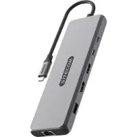 Sitecom CN-7001, USB Typ-C, HDMI, RJ-45, USB 3.2 Gen 1 (3.1 Gen 1) Type-A, USB 3.2 Gen 1 (3.1 Gen 1) Type-C, USB 3.2 Gen 2..., 1.4/2.0, 10000 Mbit/s, Dunkles Grau, 100 W