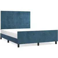 vidaXL Bettgestell ohne Matratze Dunkelblau 140x200 cm Samt