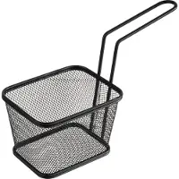 Aps 40627 Servier-Frittierkorb SNACKHOLDER, Edelstahl, 13 x 10,5 cm, Höhe 9 cm, schwarz