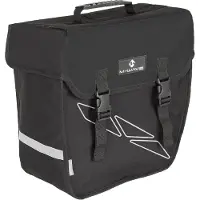 M-Wave Amsterdam Single, Hinten, Fahrradtasche, Polyester, Schwarz, Grau, 18 l, 180 mm