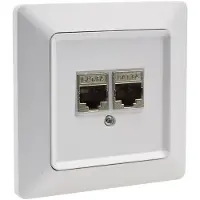 Chilitec MILOS Netzwerk-Dose 2x CAT6 inkl. Rahmen UP matt weiß