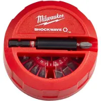 Milwaukee 4932430904 Shockwave Puck Set 15-teiliges Impact Duty Bit Set in Kassette