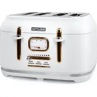 Muse MS-131 W, 4 Scheibe(n), Weiß, Galvanisiertes Stahl, Edelstahl, 1800 W, 220-240 V, 50-60 Hz