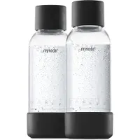 MySoda 2PB05F-B, Karbonisiererflasche, Schwarz, Transparent, 1 l, 0,5 l, 2 Stück(e)