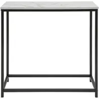 SoBuy FSB29-SCH Konsolentisch mit weißer Tischplatte- Schwarzes Metallgestell - 80x75x30cm - Industrial