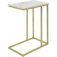 SoBuy FBT87-G Industrieller Beistelltisch - Goldrahmen - 48x61x30 cm