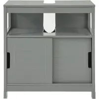 SoBuy FRG128-SG Waschbeckenunterschrank Badmöbel Badschrank mit Fußpolster Waschtisch Unterschrank stahlgrau BHT ca.: 60x61x30cm