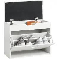 SoBuy FSR95-W Schuhsessel mit Sitz und Schublade - 60 x 30 50 cm - Weiß