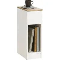 SoBuy FBT111-WN Nachttisch - 1 Schublade & offener Raum - Weiß - 20x35x60