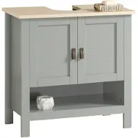 SoBuy BZR69-HG Waschbeckenunterschrank Badschrank Waschtisch Badunterschrank Badezimmerschrank Badmöbel Waschbecken mit Unterschrank Hellgrau