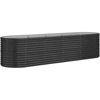 vidaXL Hochbeet Verzinkter Stahl 296x80x68 cm Anthrazit