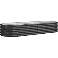 vidaXL Hochbeet Verzinkter Stahl 224x80x36 cm Anthrazit