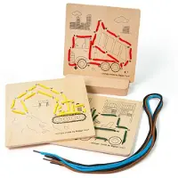 Bigjigs Toys BigJigs Holz Lernspielzeug Lacing by Numbers Bauset