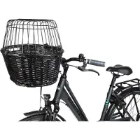 Animal Boulevard Rattan Fahrradkorb für Lenker - schwarz