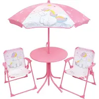 Fun House tisch + 2 stühle + sonnenschirm mädchen licorne