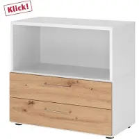 Hammerbacher Regal/Schübe, 2OH, weiss/asteiche