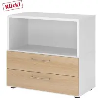 Hammerbacher Regal/Schübe, 2OH, weiss/eiche
