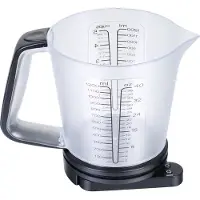 KINGHOFF Küchenwaage mit Messbecher, scwarz, 1,5 l