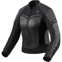 REV'IT! Revit Median Damen Motorrad Lederjacke, schwarz/anthrazit, 42