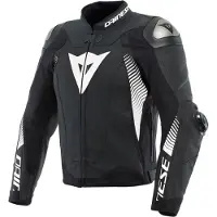 Dainese Super Speed 4 Motorrad Lederjacke, schwarz/weiß, 56