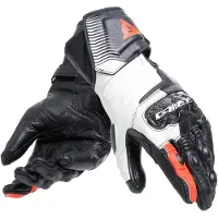 Dainese Carbon 4 Long Lady Leather Schwarz Weiß Fluo Rot Handschuhe Größe M