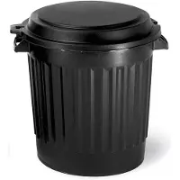 Eda Plastiques Power-Turm Mülleimer mit losem Deckel 80 Liter recycelbar schwarz
