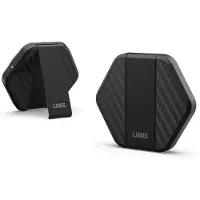 Uag Drahtloses Ladepad mit Ständer - Geeignet für MagSafe und Qi2 - 15 Watt - Schwarz / Kohlefaser