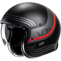 HJC V31 Byron Schwarz Rot MC1Sf Open Face Helmet Größe S