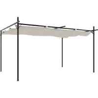 vidaXL Pergola mit Schiebedach Creme 395x292x230 cm
