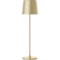 Brilliant portable LED Außentischleuchte KAAMI | Höhe: 37cm | gold matt | aufladbar über USB | Metall/Kunststoff