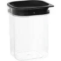 PLAST TEAM Trockenvorratsdose Hamburg 1,6 Liter quadratisch transparent/schwarz