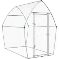 vidaXL Hühnerkäfig Silbern 200x105x182 cm Verzinkter Stahl