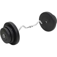vidaXL Curlstange mit Gewichten 60 kg
