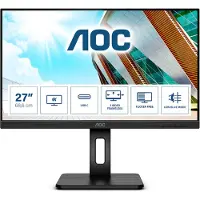 AOC U27P2CA, 68,6 cm (27"), 3840 x 2160 Pixel, 4K Ultra HD, LED, 4 ms, Schwarz