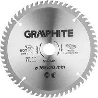 Graphite Graphit-Kreissägeblatt (Tauchsägeblatt, breit, 165 x 1,5 x 2,6 x 20 mm, 60 Zähne)