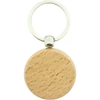 Combicraft Holz Schlüsselanhänger Rund 40x40 mm - 10 Stück - Ohne Aufdruck