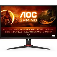 AOC G2 Q27G2E/BK, 68,6 cm (27"), 2560 x 1440 Pixel, Quad HD, 4 ms, Schwarz, Rot