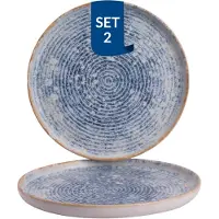 James Cooke Azure Vintage, Teller flach, Ø 28 cm, 2 Stück, blau/weiß Steinzeug